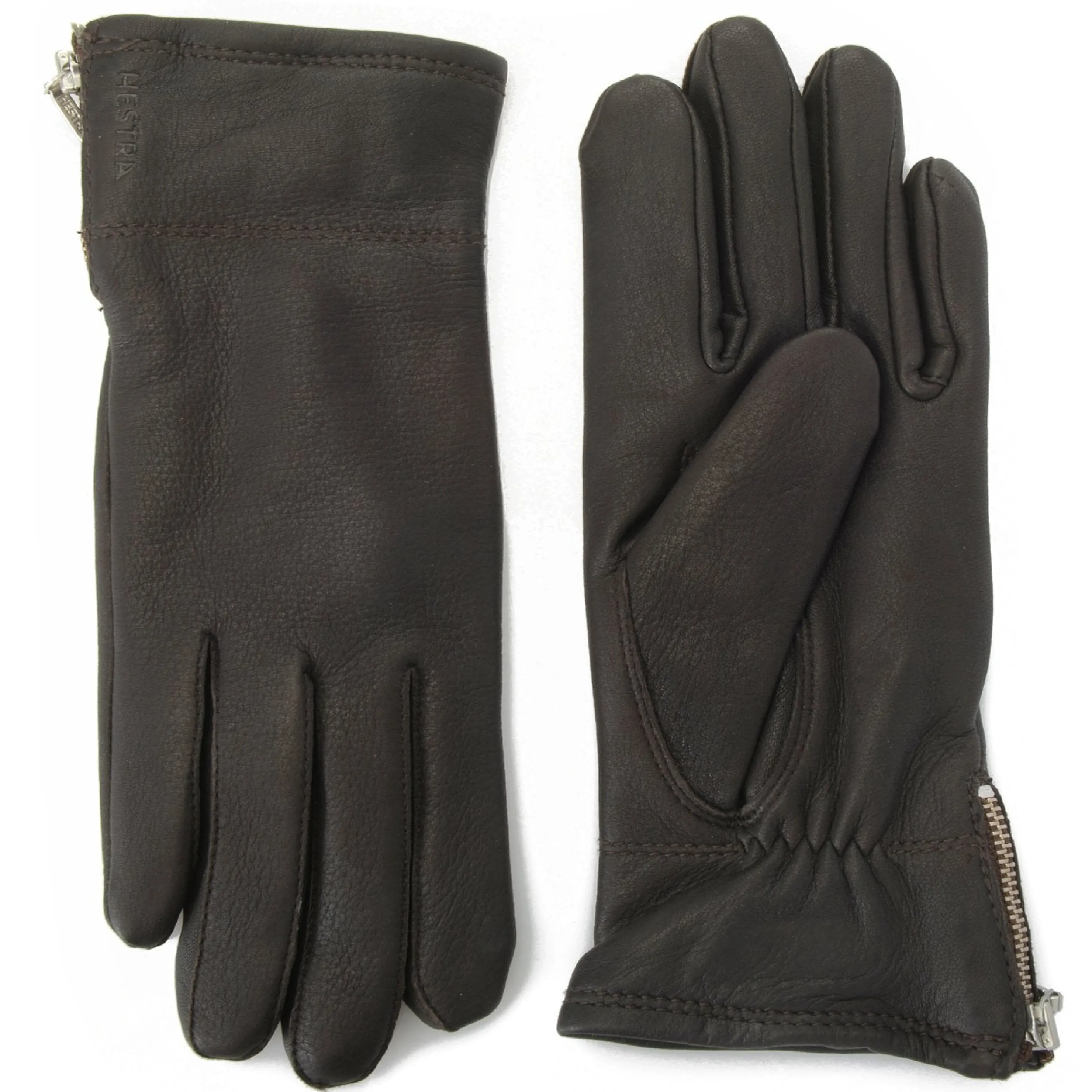 Fashion Hestra Charlene Deerskin Leather Zip Gloves Men Outerwear