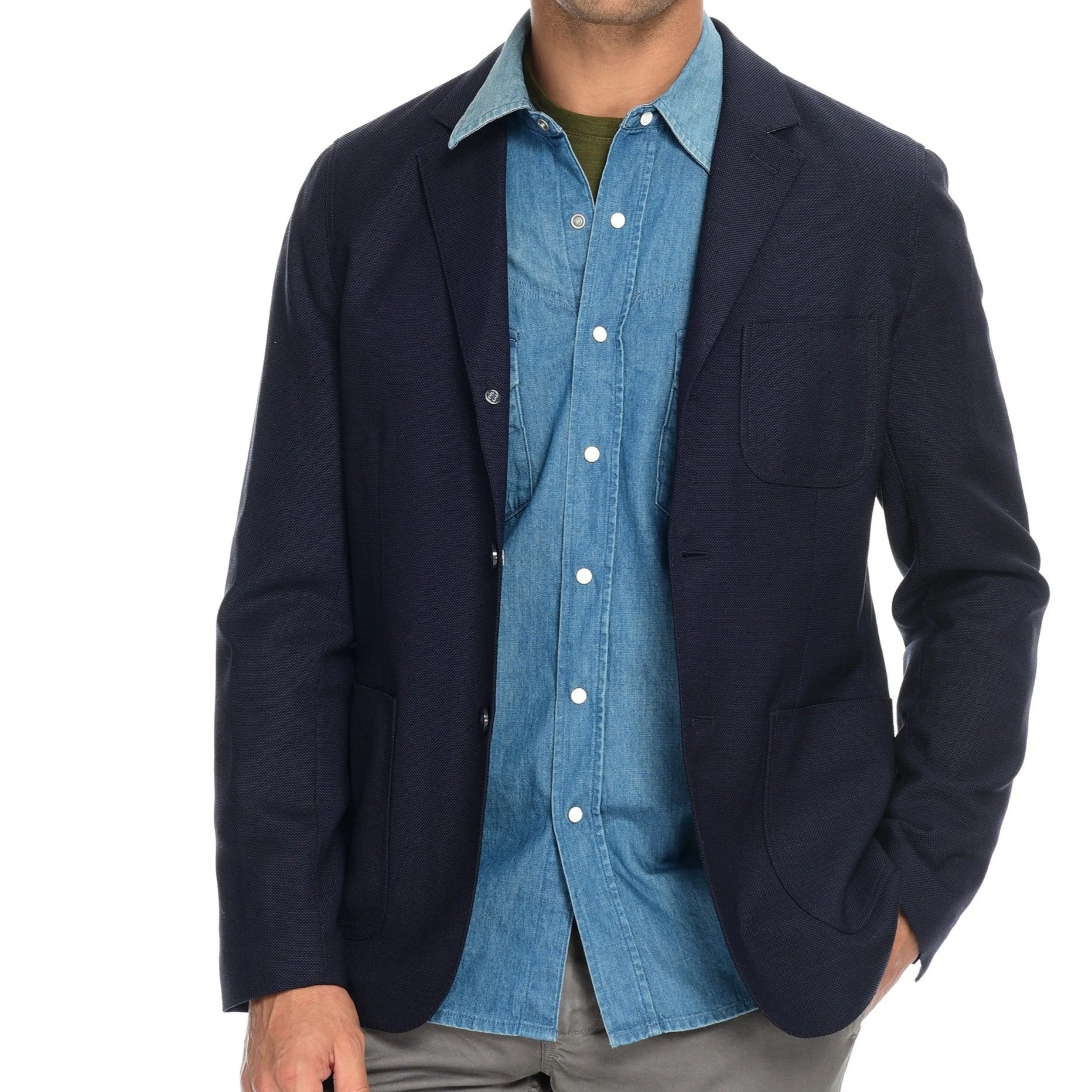 Discount Hopsack Blazer Men Tops