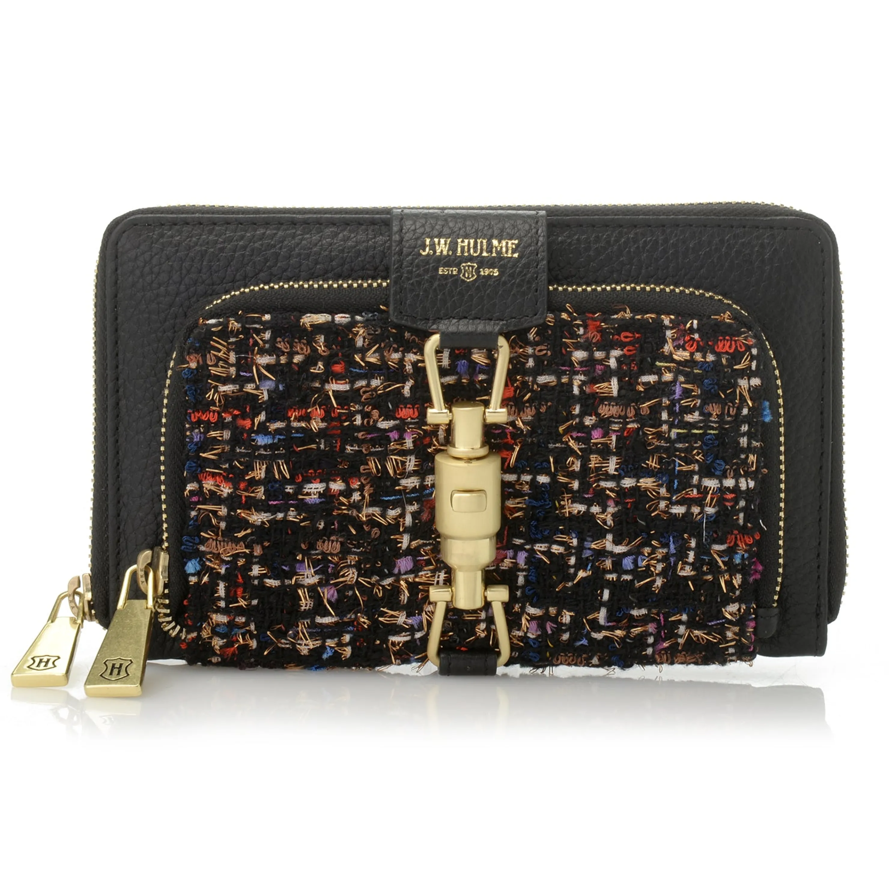 Best Maureen Tweed & Leather Rfid Checkbook Wallet Pouches & Wallets