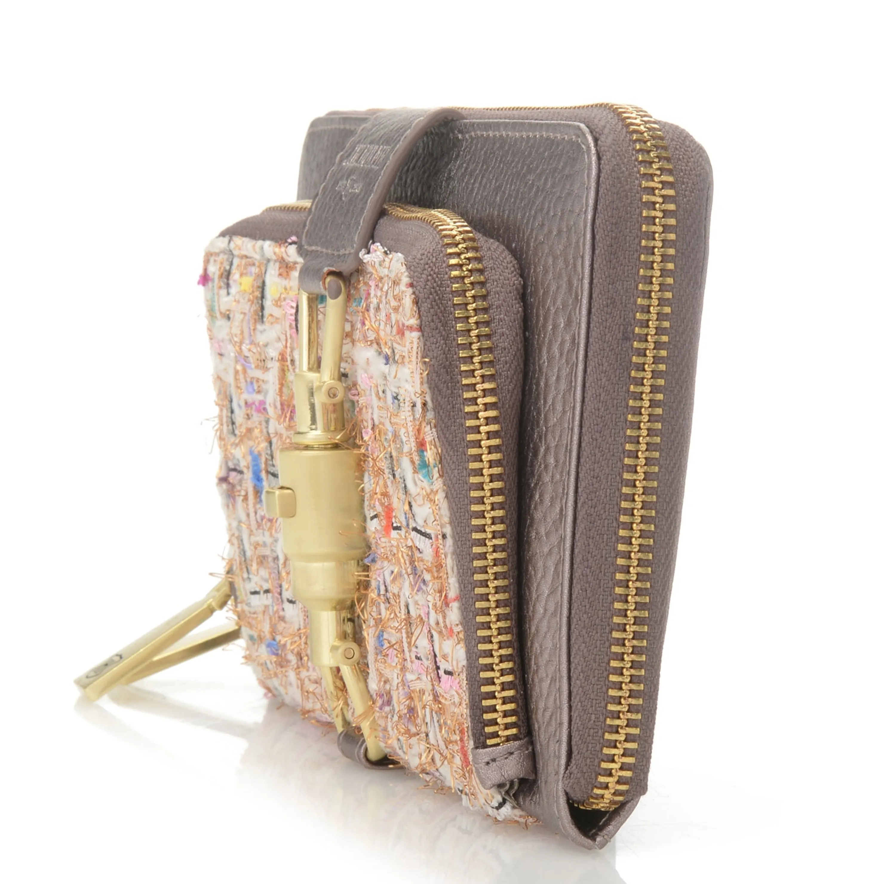 Best Maureen Tweed & Leather Rfid Checkbook Wallet Pouches & Wallets