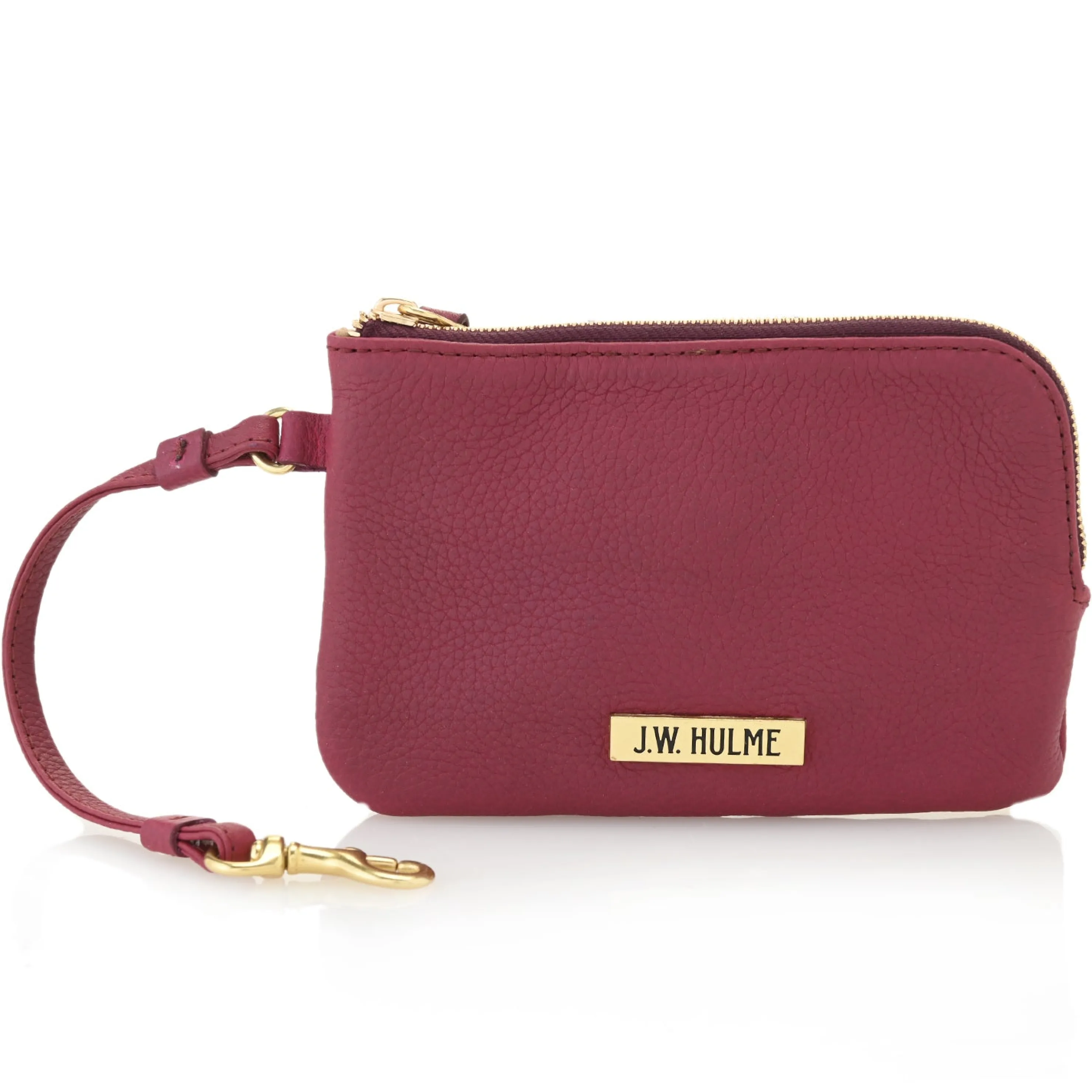 New Pearl Zip Wristlet Pouch Pebble Leather Pouches & Wallets