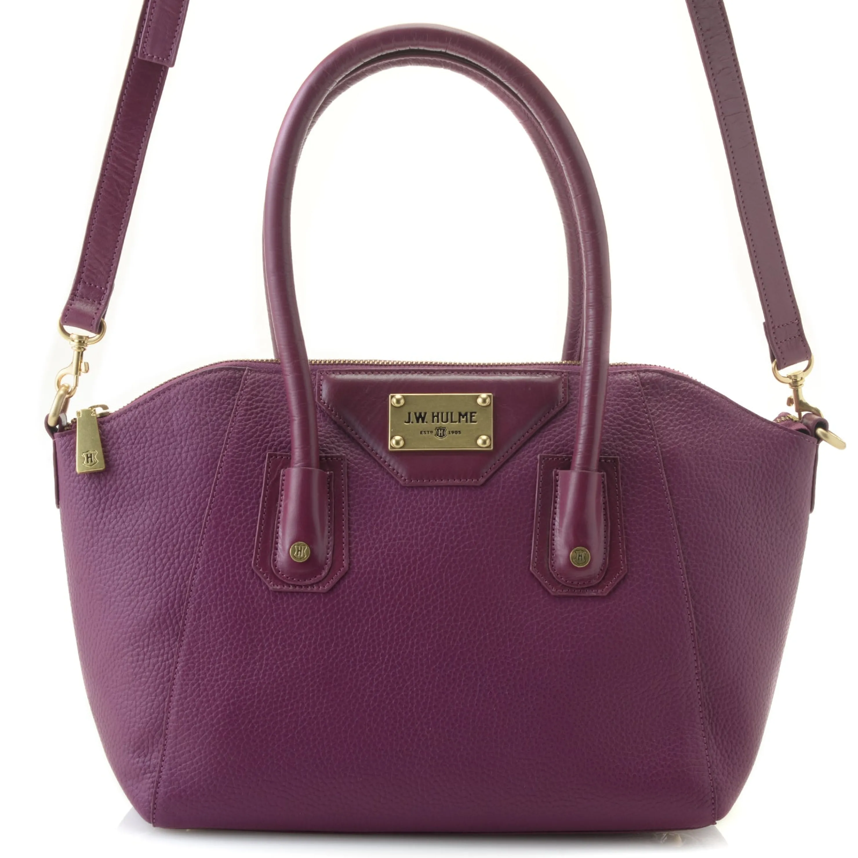 New Skye Glazed Pebble Grain Leather Satchel Satchels